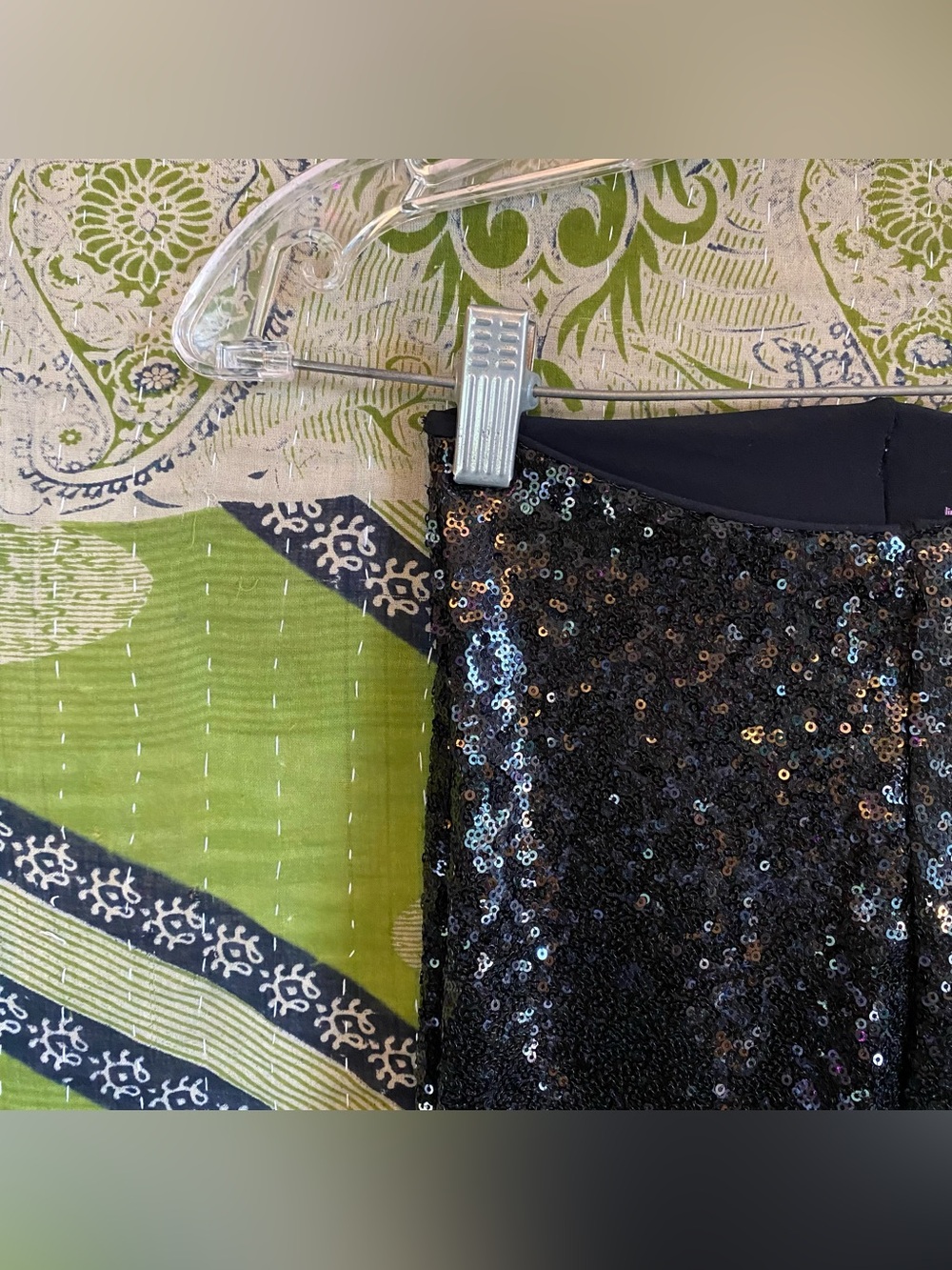 Commando x Revolve Black High Rise Sequined Leggings Small Edgy Downtown Loud - Picture 7 of 15